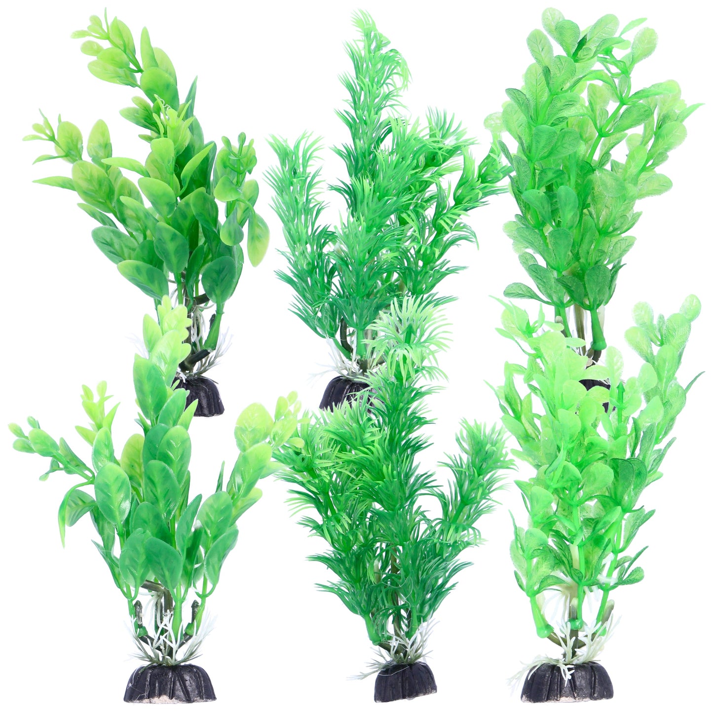 Green Plastic Aquarium Decoration Plants 10cm (Pack of 6) (Reward)