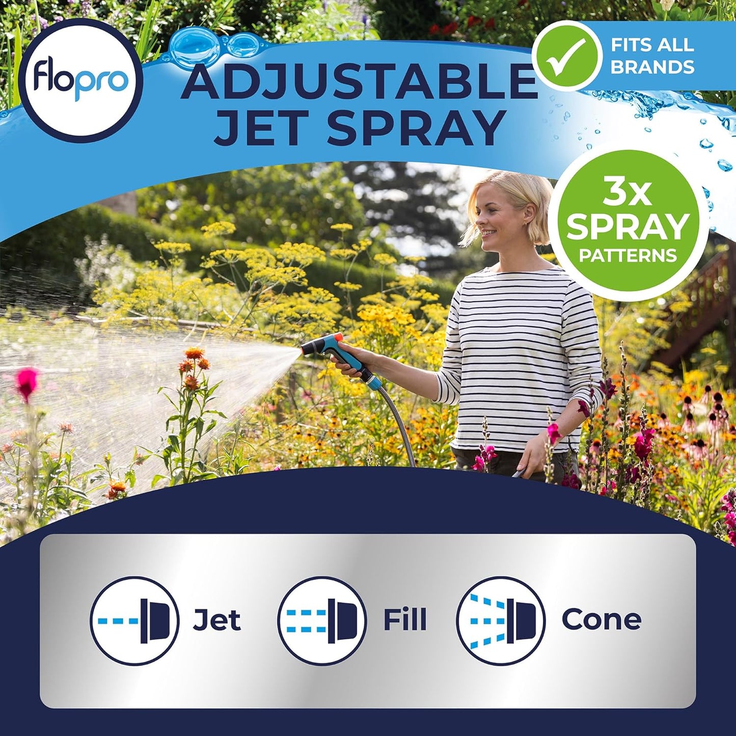 FloPro 3 Pattern Garden Water Universal Spray Jet Gun