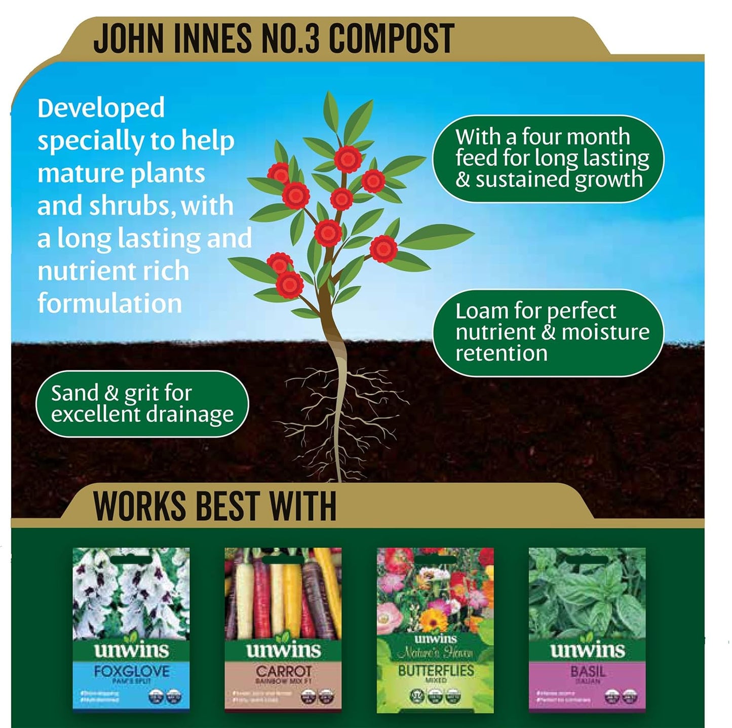 John Innes No 3 Mature Plant Compost 10L Pouch