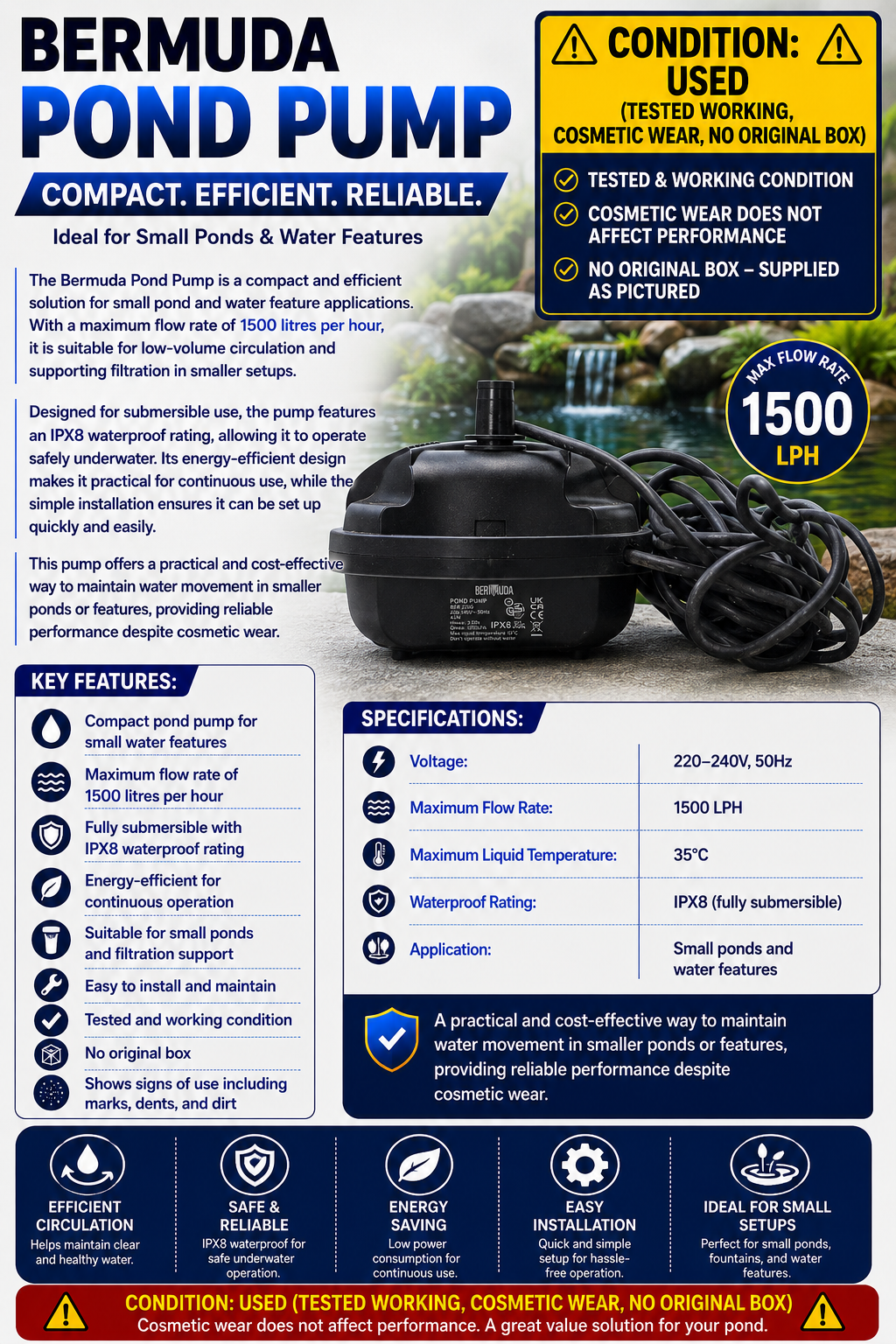 Bermuda Pond Pump 1500