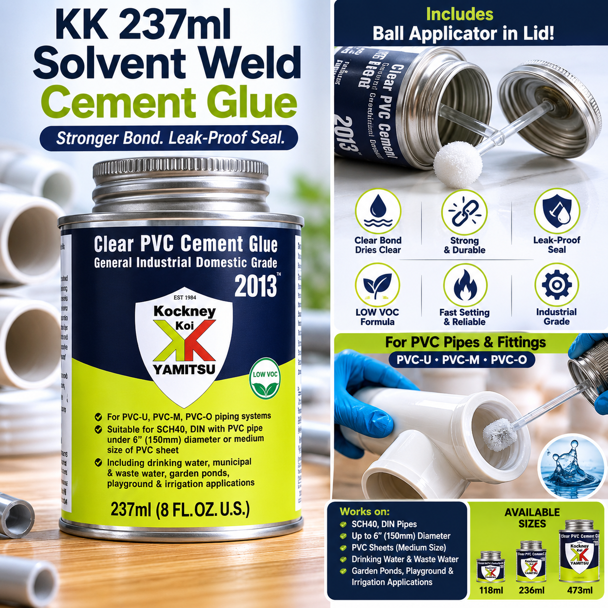 Weld-On 725 Wet R Dry PVC Pipe Cement 237ml