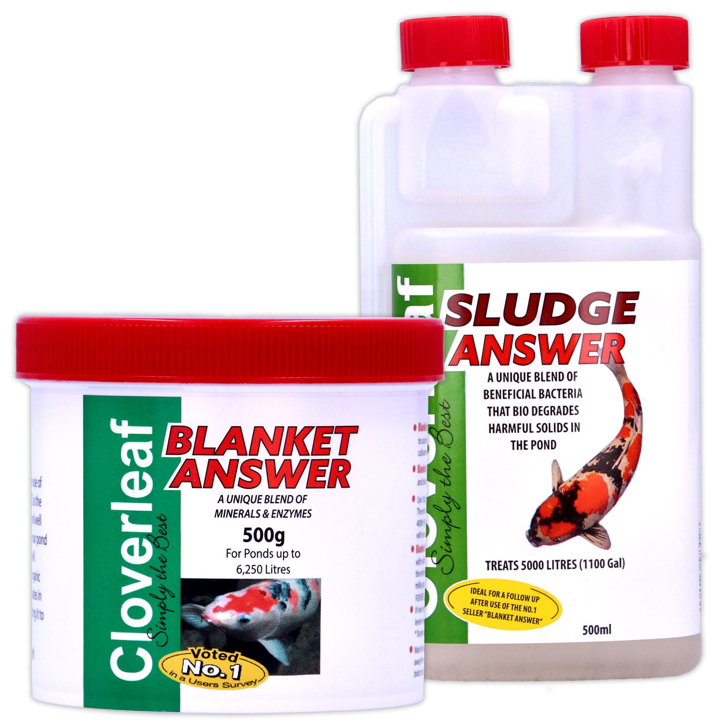 Cloverleaf Blanket & Sludge Answer Blanketweed Pond Weed Water Treatment Bundle