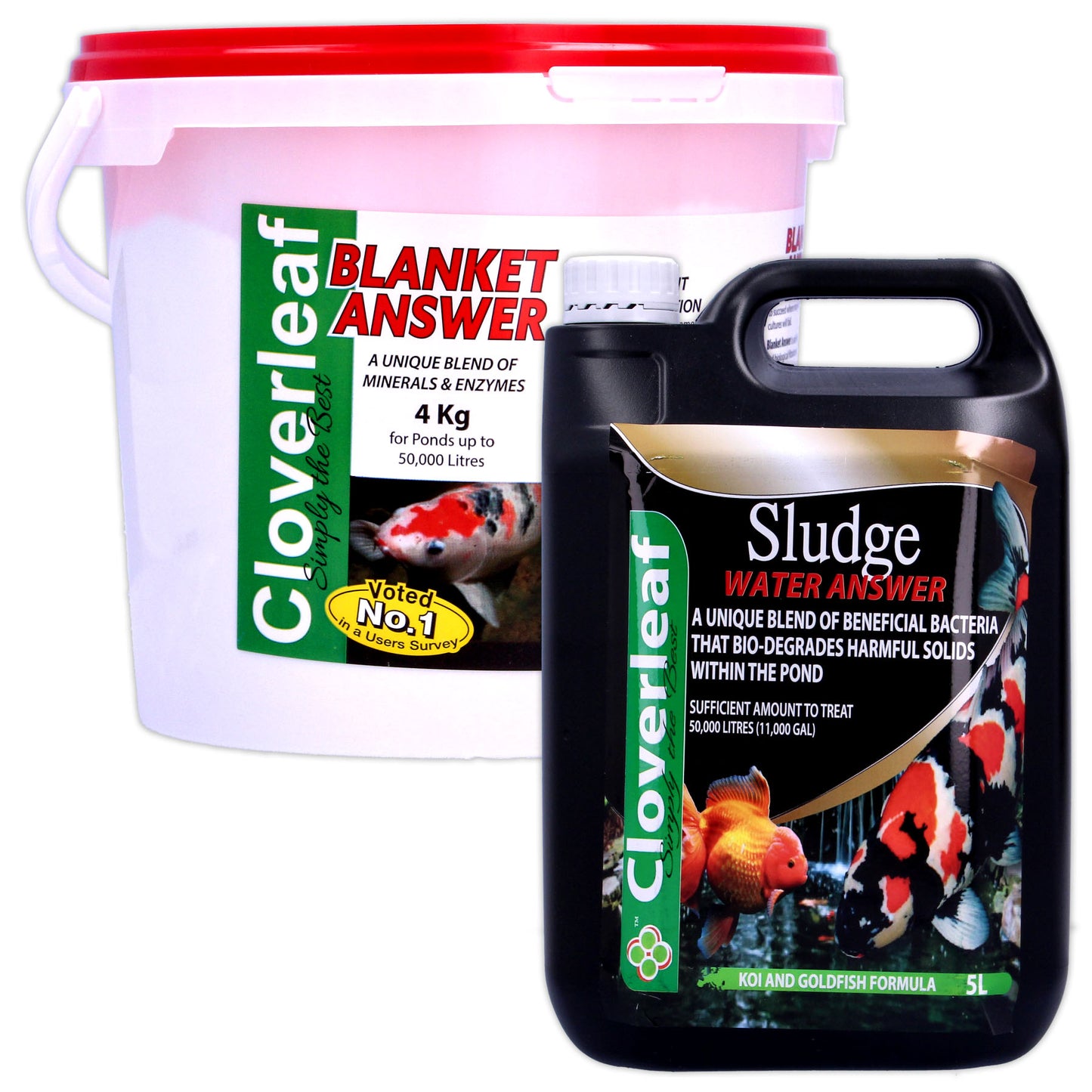 Cloverleaf Blanket & Sludge Answer Blanketweed Pond Weed Water Treatment Bundle