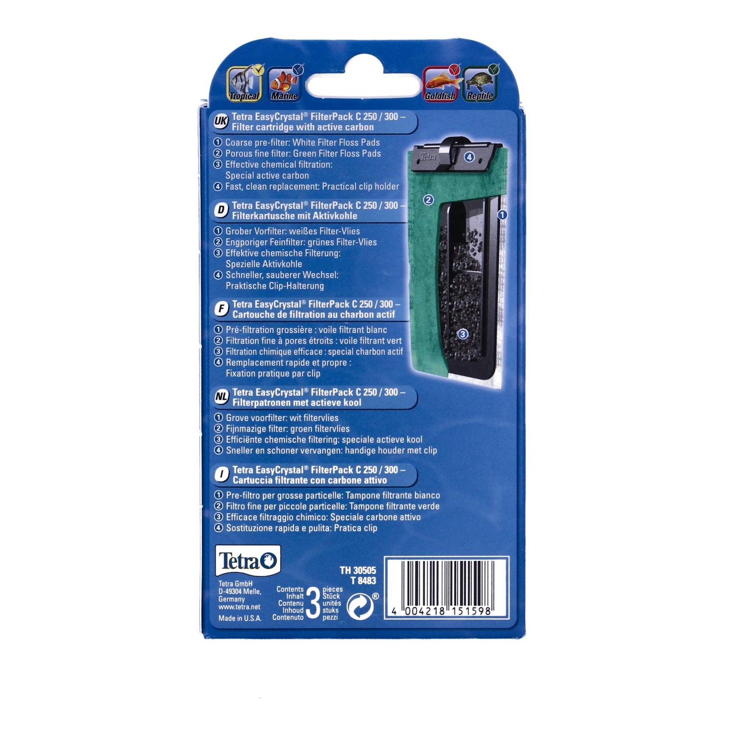 Tetra EasyCrystal Carbon Filter Media C 250/300