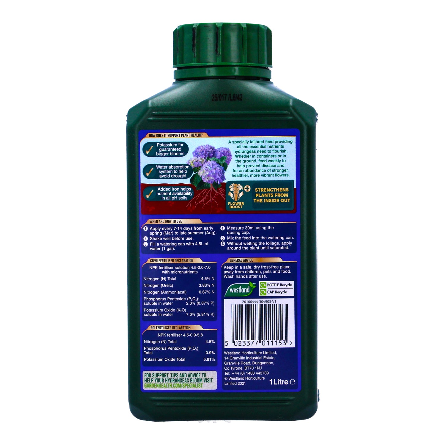 Westland Hydrangea Liquid Feed 1L Fertiliser