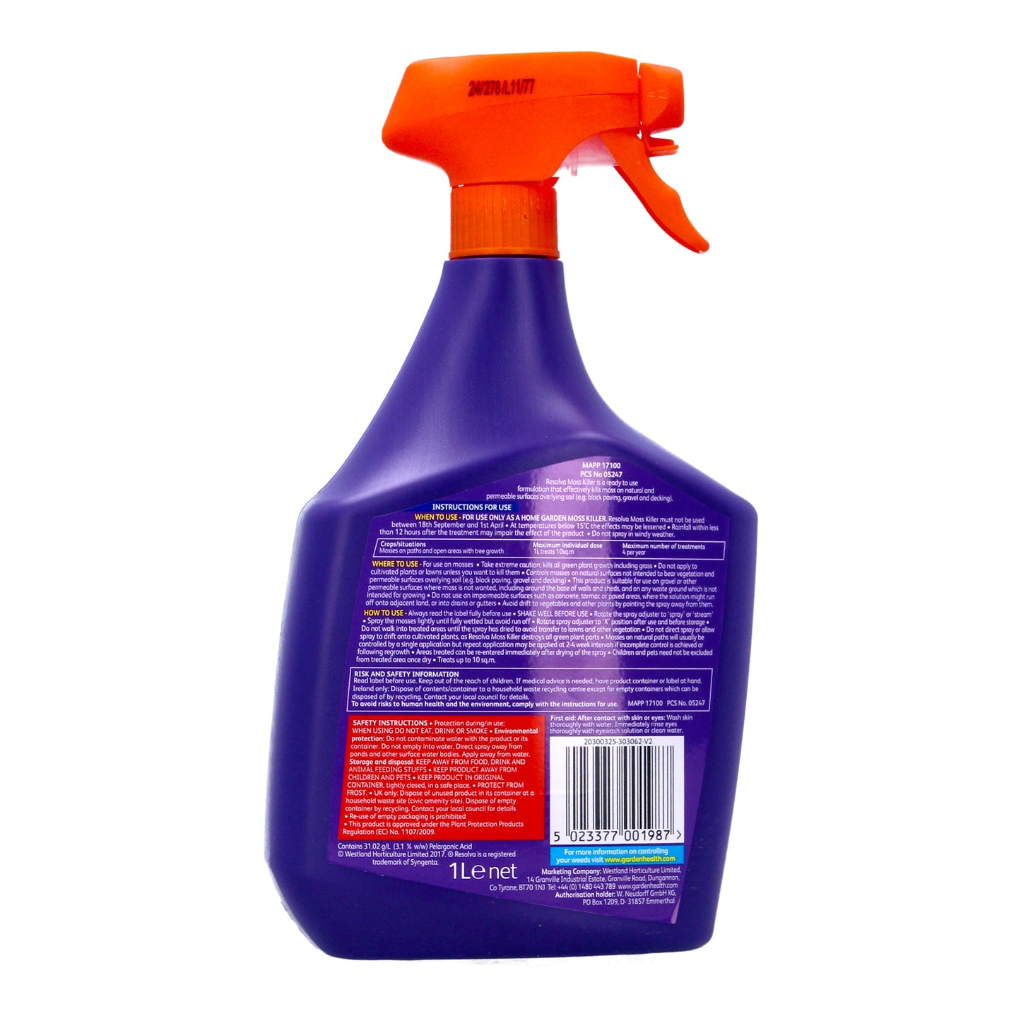 Resolva Moss Killer 1L Spray Bottle
