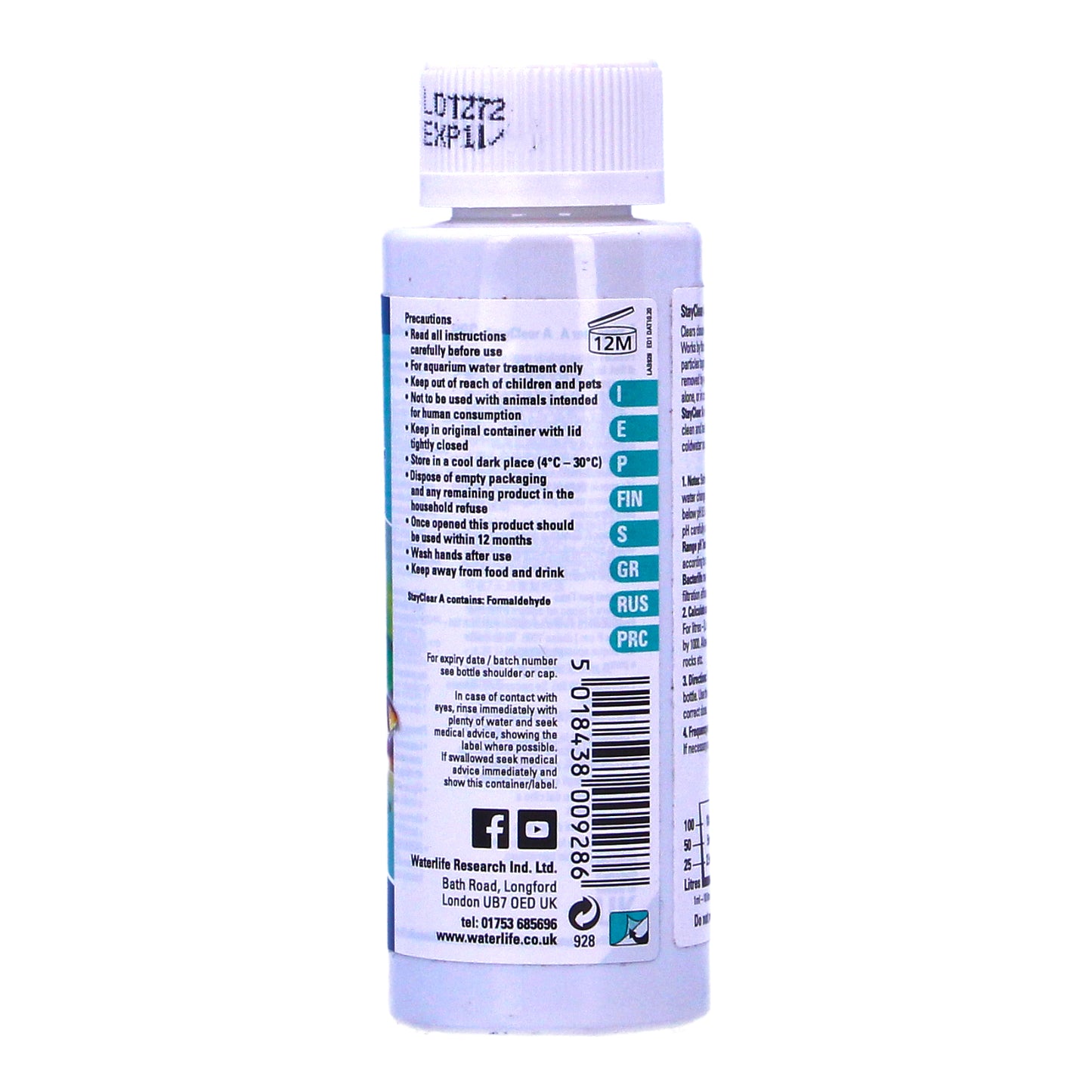 Waterlife Stay Clear 100ml Cloudy Green Water Remover