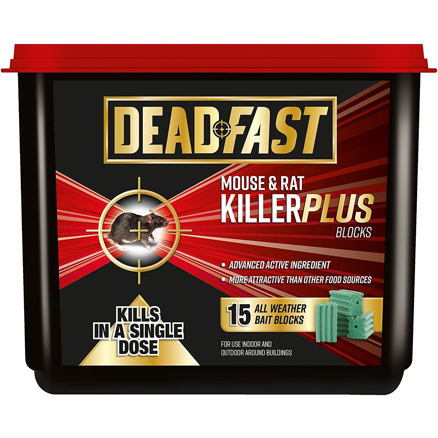 Deadfast Mouse and Rat Killer Plus 15 Block 300g