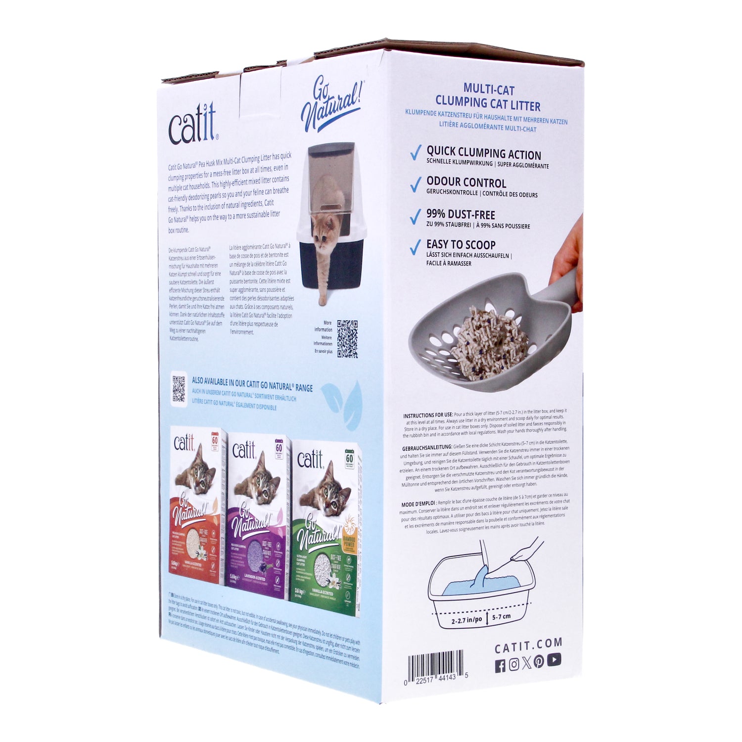 Catit Natural Cat Litter, Wood Pea Husk Eco Dust-Free Super Absorbent Vanilla 6.4kg