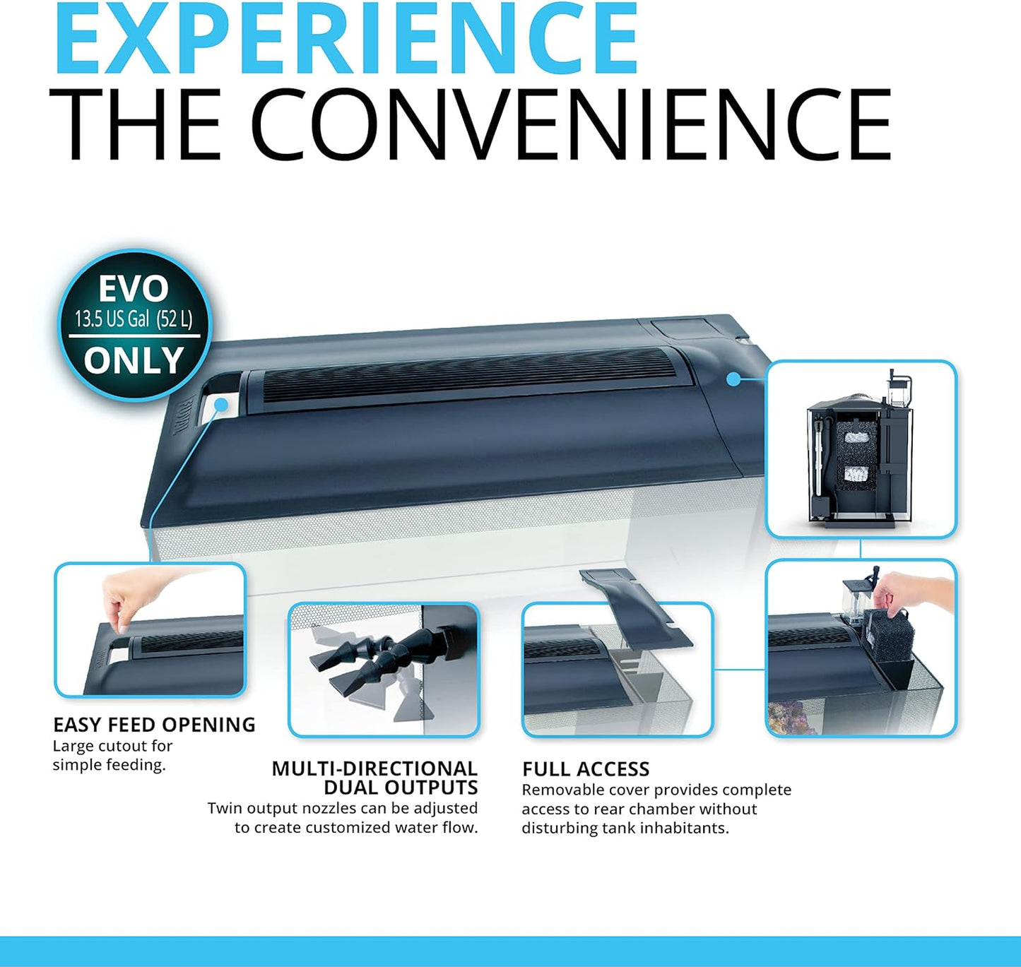 Fluval Sea Evo 52L Marine Saltwater Aquarium Kit with LED Lighting and Pump