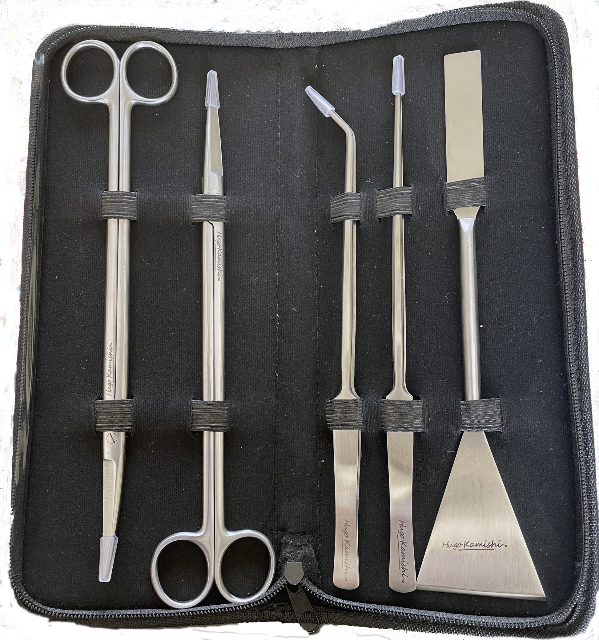 Hugo Premium Stainless Steel Aquascaping Plant Trimming Tools Kit 5 in1