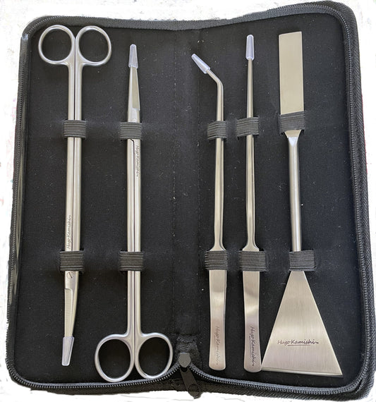 Hugo Premium Stainless Steel Aquascaping Plant Trimming Tools Kit 5 in1