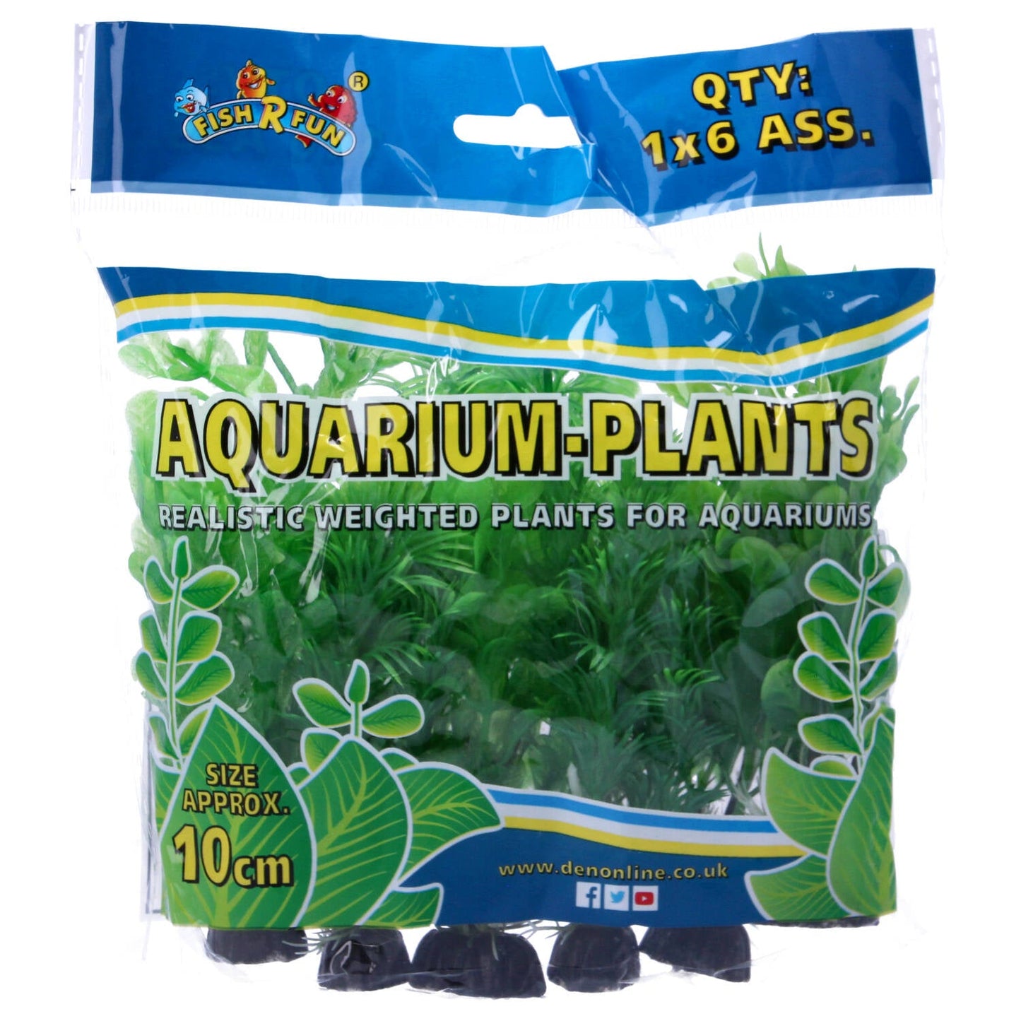 Green Plastic Aquarium Decoration Plants 10cm (Pack of 6) (Reward)