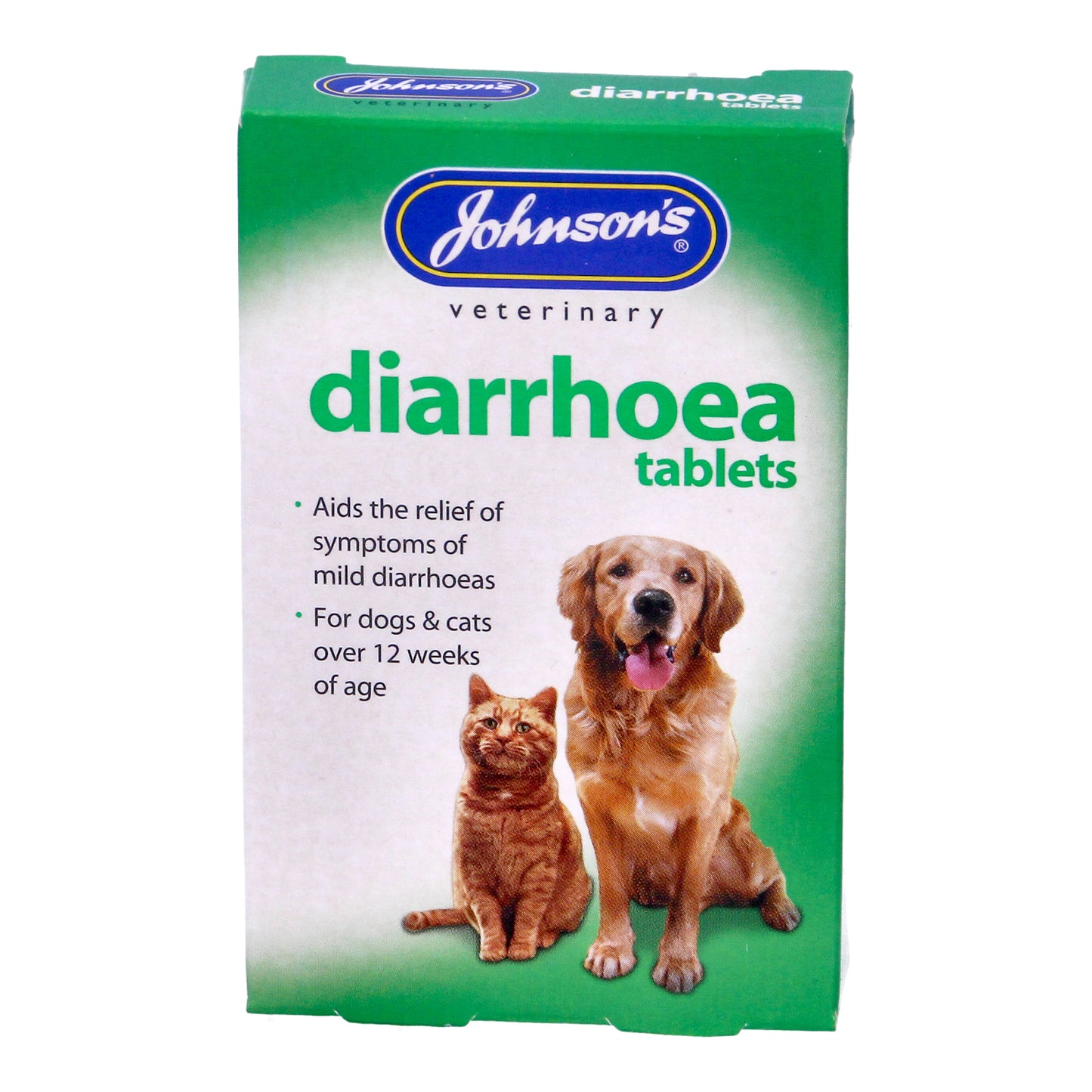 Johnson's Vet Diarrhoea Tablets for Cats & Dogs, 12 Tablets