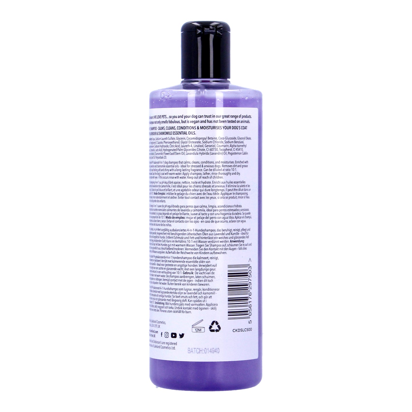 Carekind 4 in 1 Dog Vegan Lavender Puppy Chamomile Shampoo 250ml/500ml