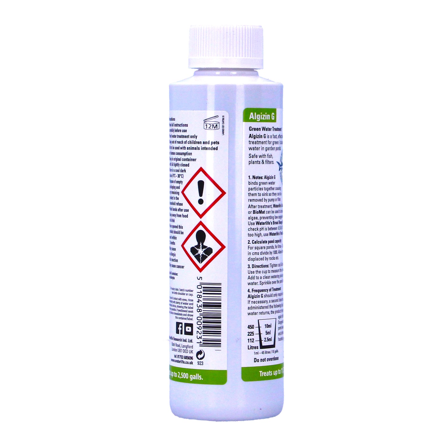 WaterLife Algizin G Pond Algae Green Cloudy Water Control 250ml