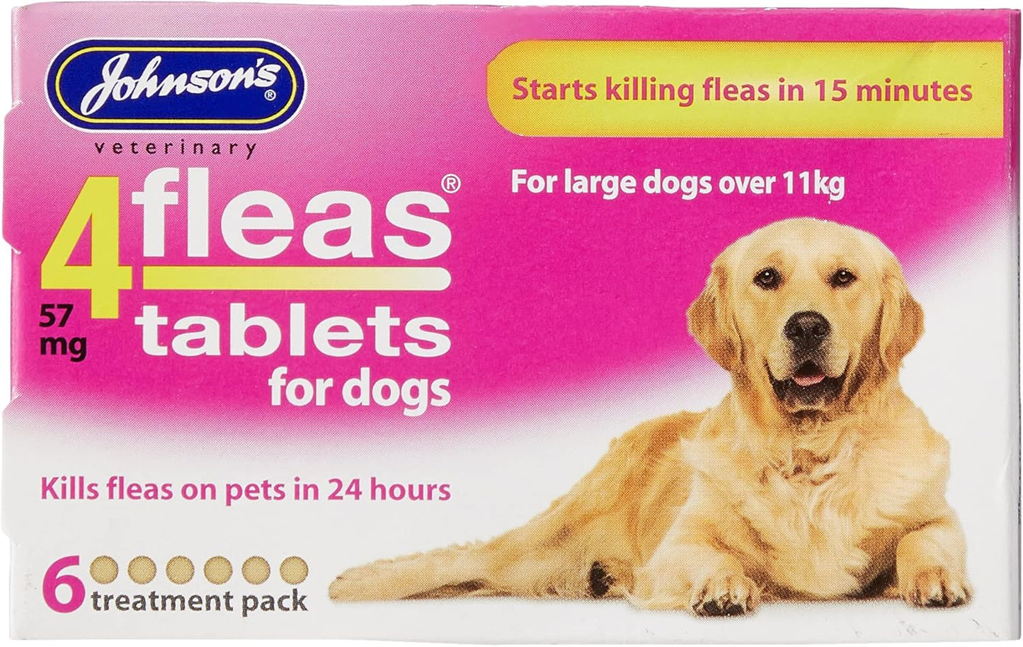 Johnsons Fast Acting 4Fleas Tablets for Dogs Small & Large Breeds