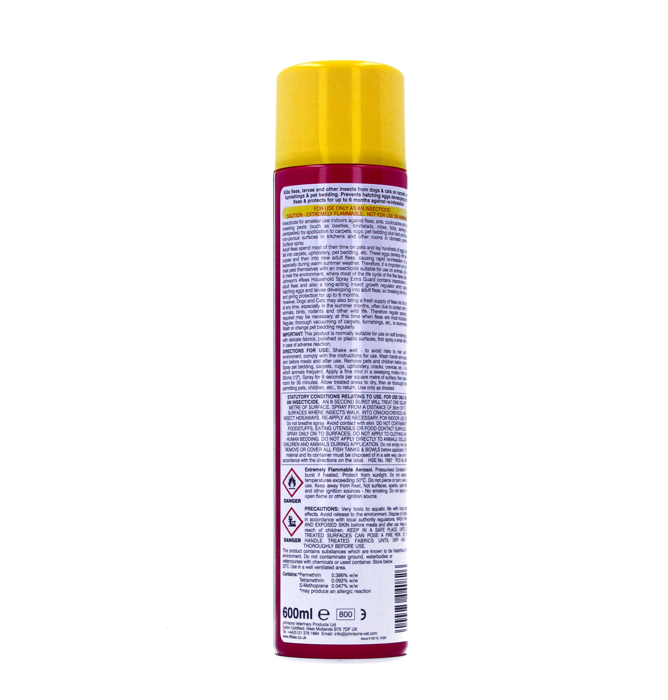 Johnsons 4Fleas IGR Home Household Flea Spray – 250ml & 600ml
