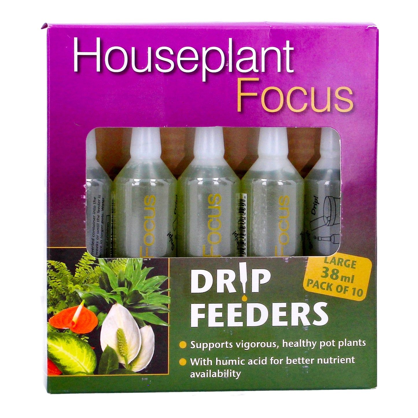 Plant Drip Feeders Houseplant 10 Pack Food Fertiliser Indoor Nutrients 38ml