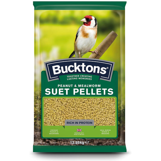 Bucktons Peanut & Mealworm Suet Pellets 12.55kg