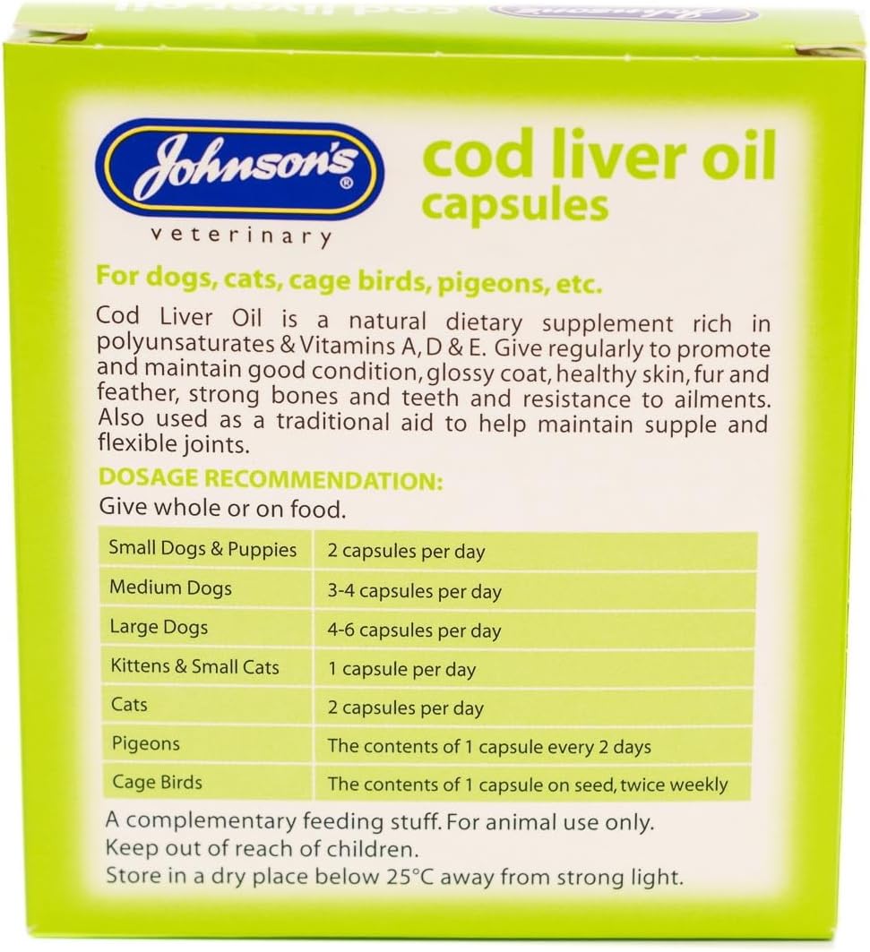 Johnsons Cat and Dog Cod Liver Oil Capsules