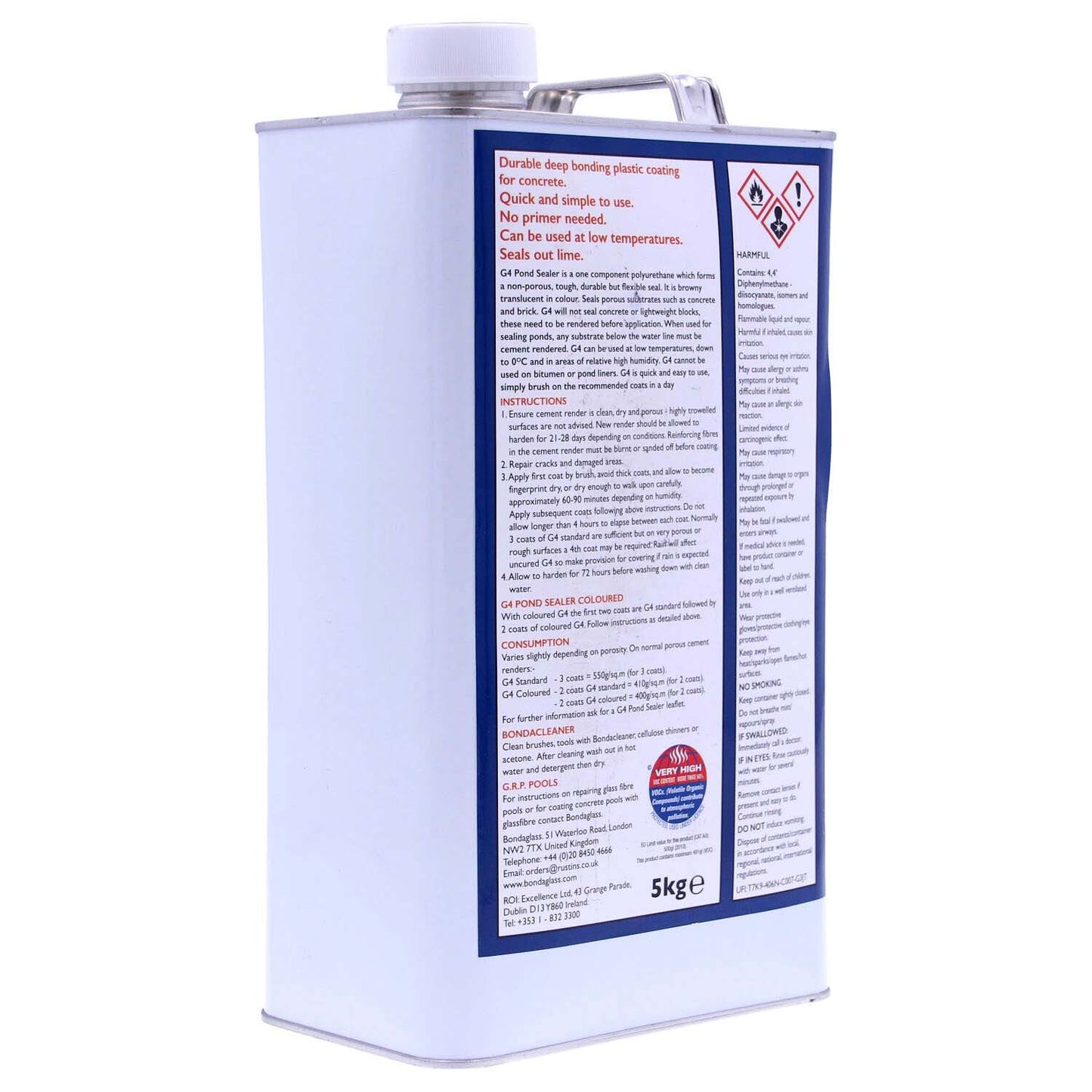 G4 Pond Paint/Sealant 5kg - Black