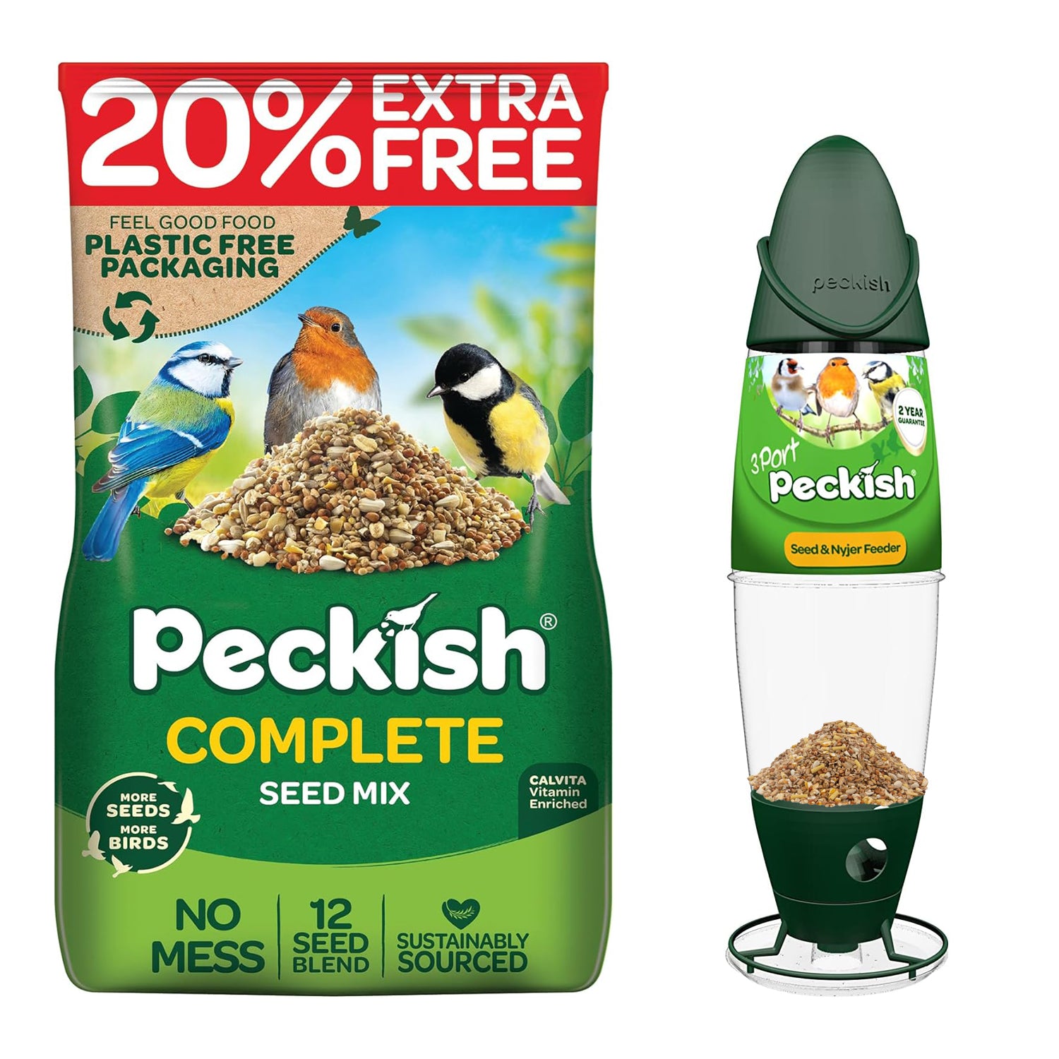 Wild Bird Feeder & Complete Seed Mix 2.04kg