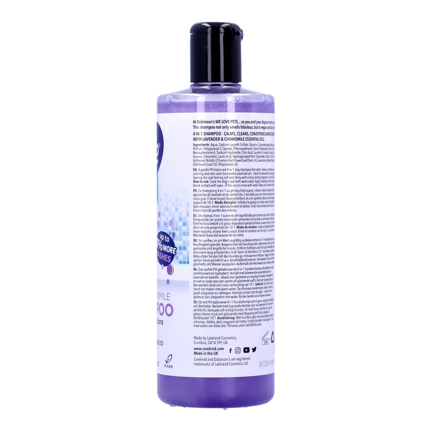 Carekind 4 in 1 Dog Vegan Lavender Puppy Chamomile Shampoo 250ml/500ml