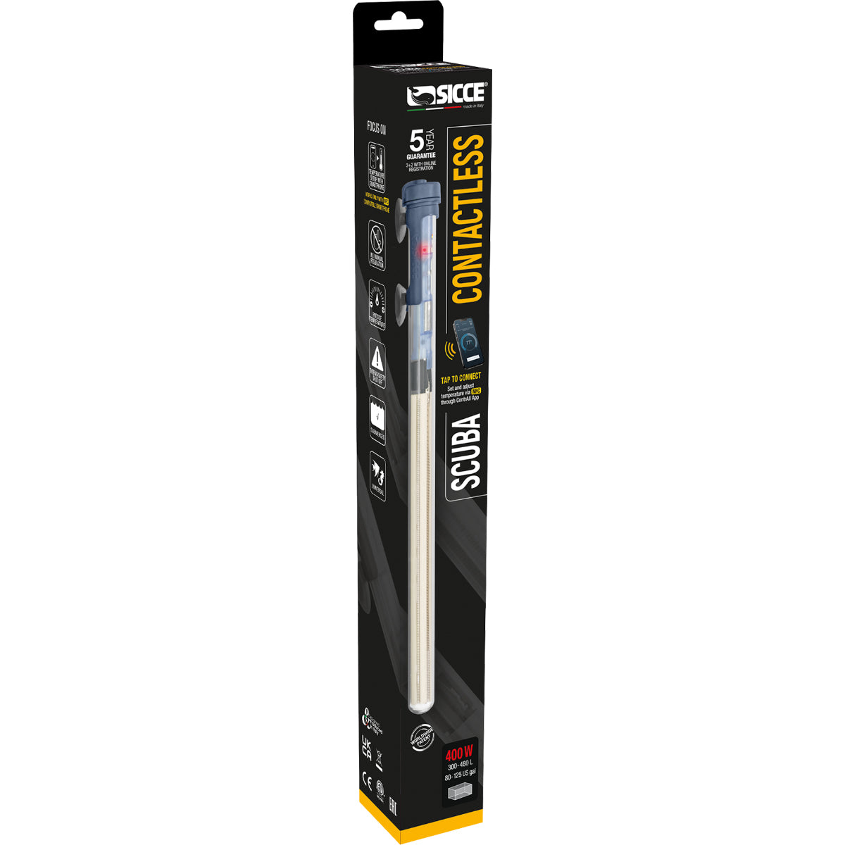 Sicce Scuba CTL 400W Aquarium Heater Fully Submersible Boxed Used