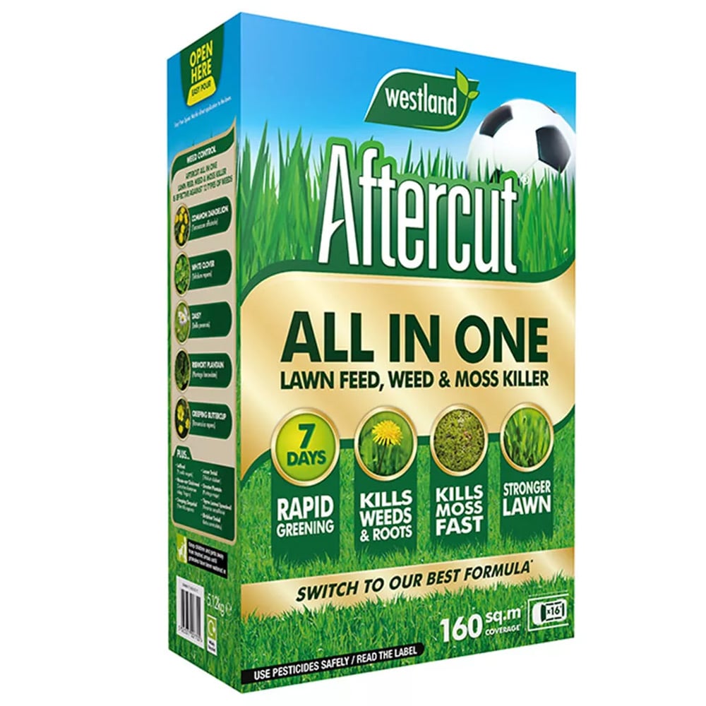 Aftercut All in One Lawn Feed, Weed & Moss Killer