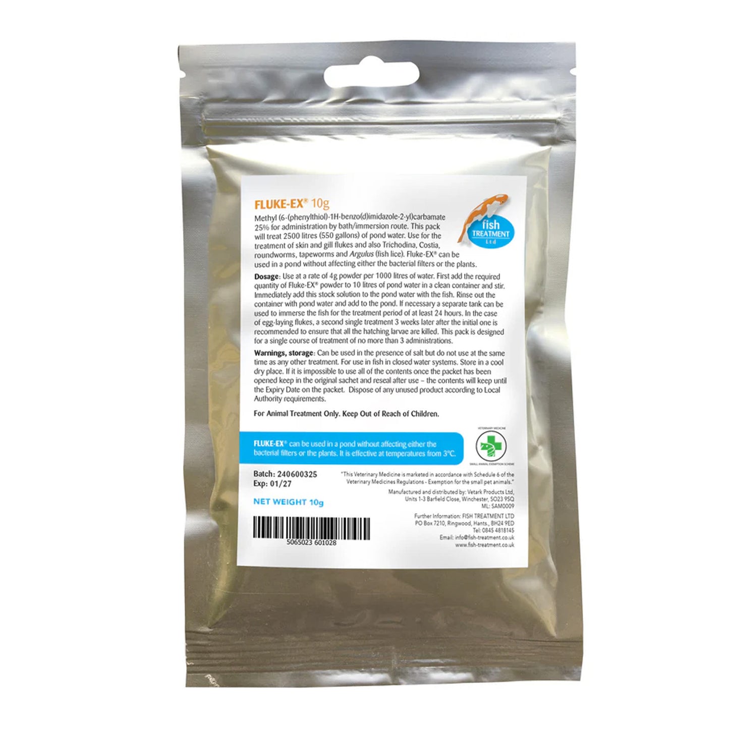 Vetark Fluke-Ex Skin Gill Fish Lice Parasite Treatment 10g/50g/100g