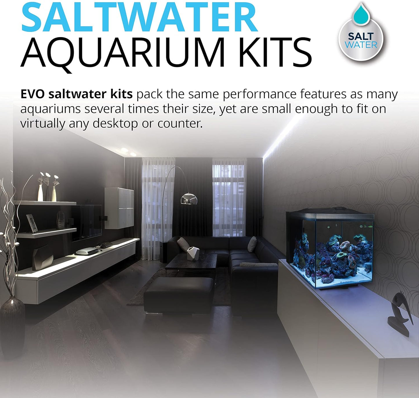 Fluval Sea Evo 52L Marine Saltwater Aquarium Kit with LED Lighting and Pump