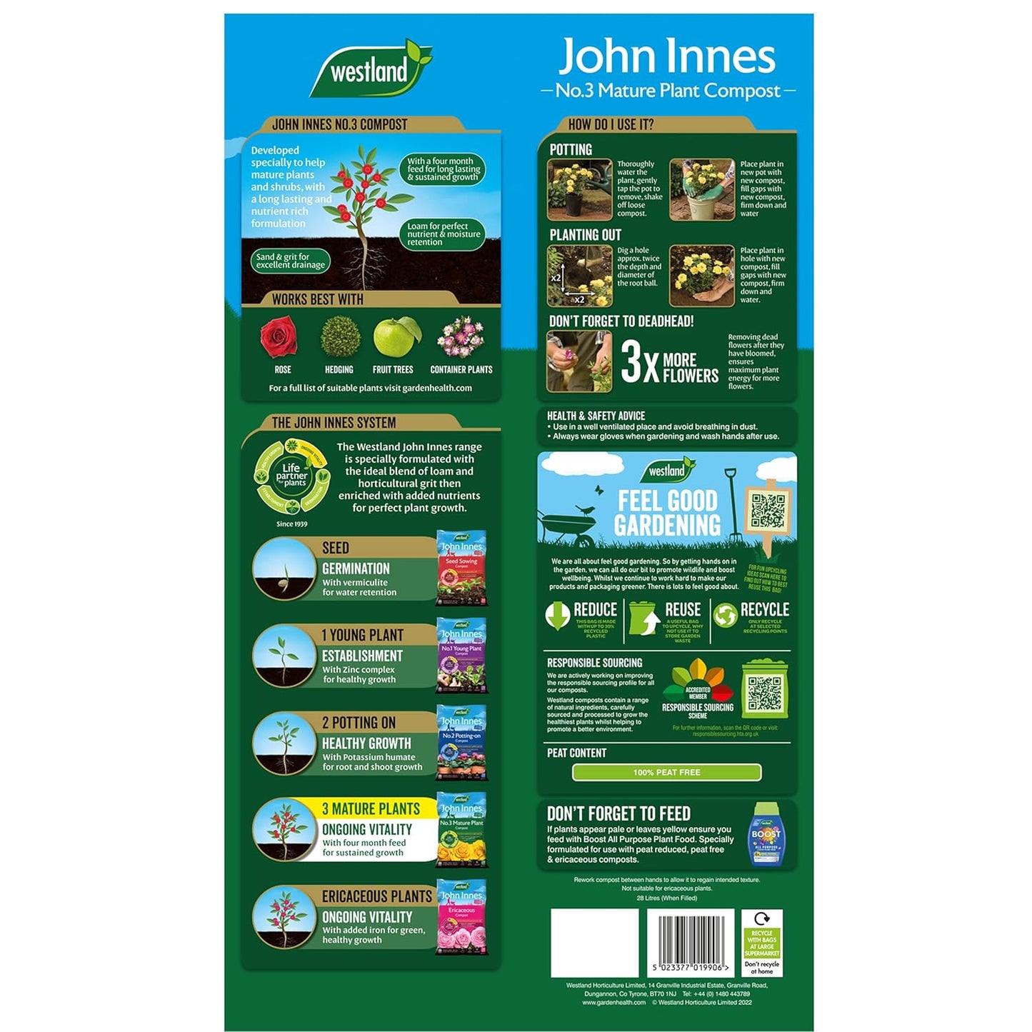 John Innes No 3 Mature Plant Compost 10L Pouch