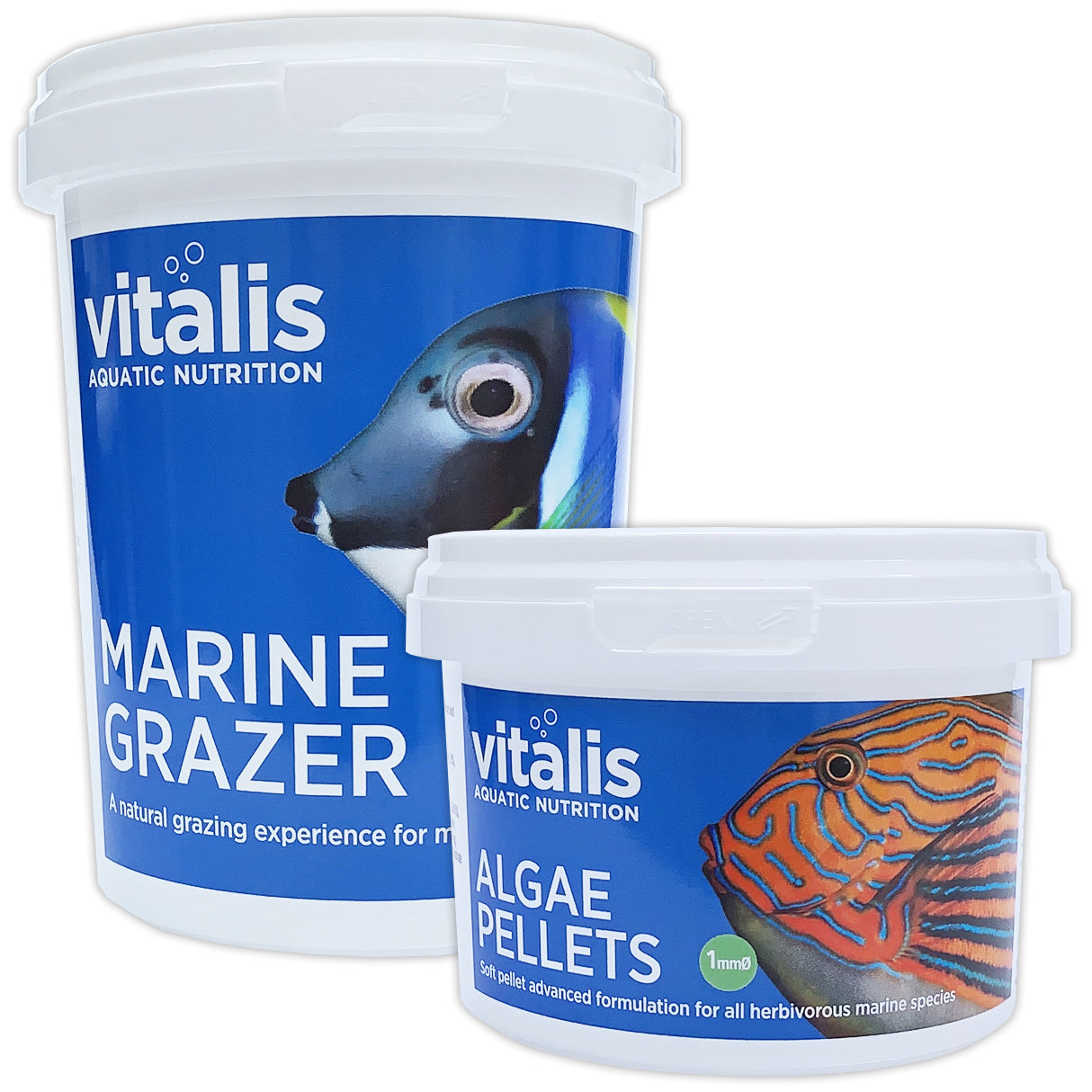 Vitalis Algae Pellets XS 140g & Marine Grazer Mini 240g Twin Pack