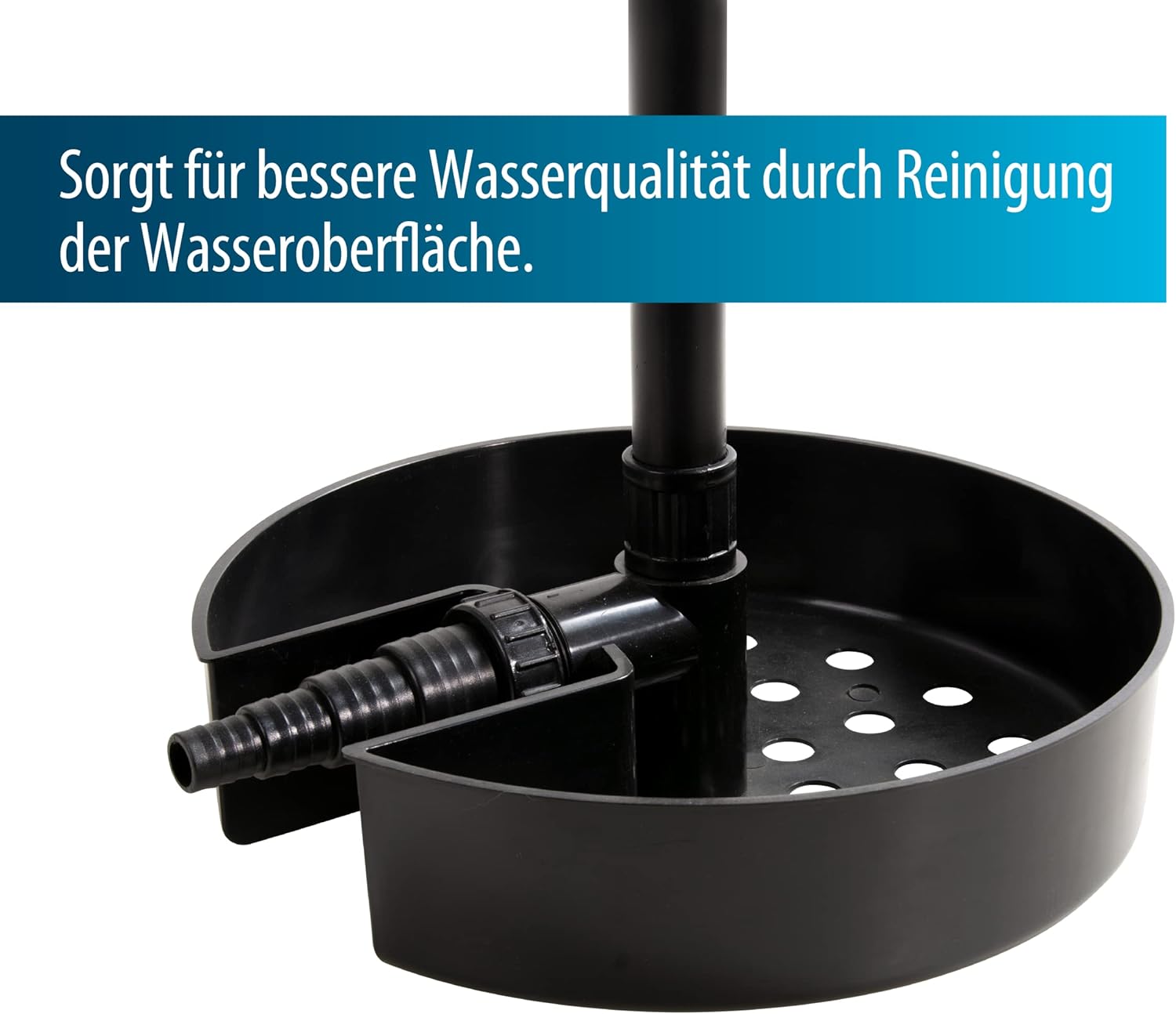 AquaForte Standing Floating Pond Skimmer Black 30 x 35 x 34 cm