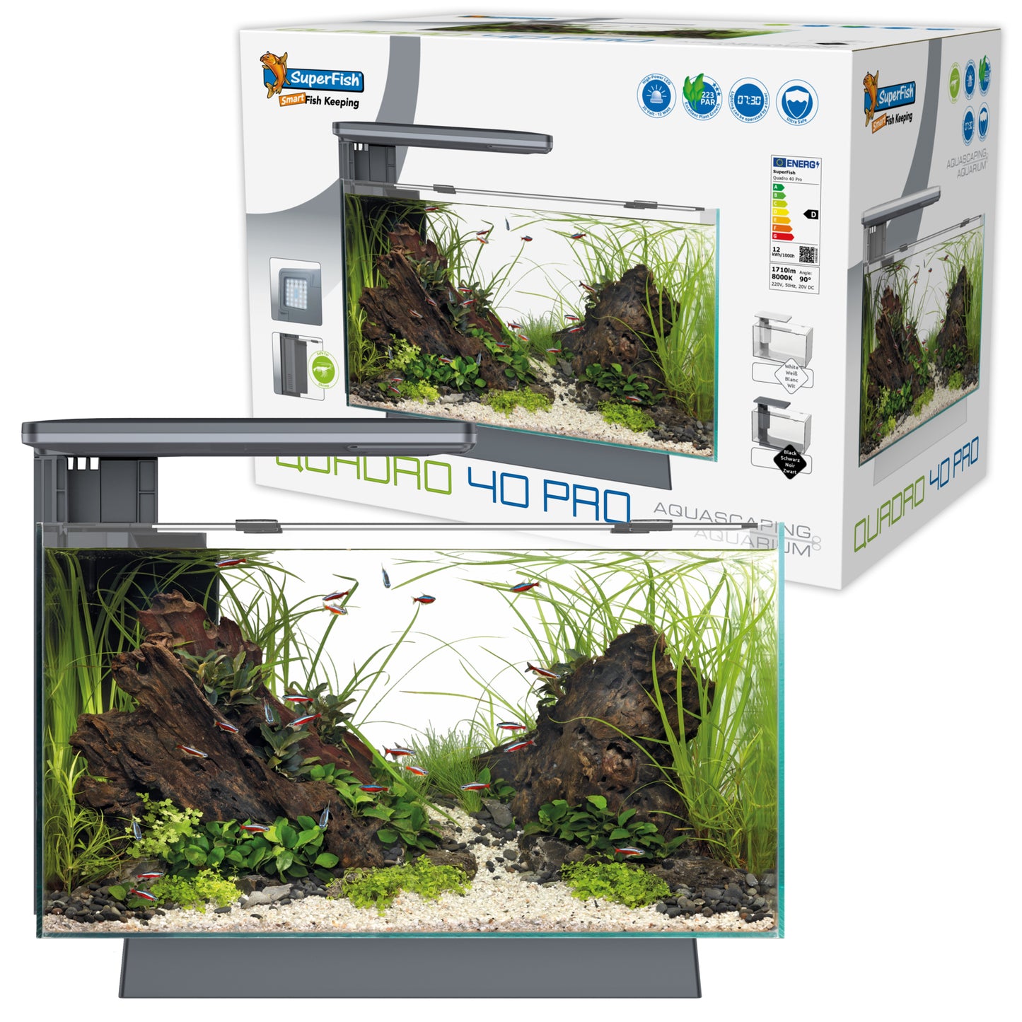 Superfish Quadro 40 Multi-Colour LED Aquarium