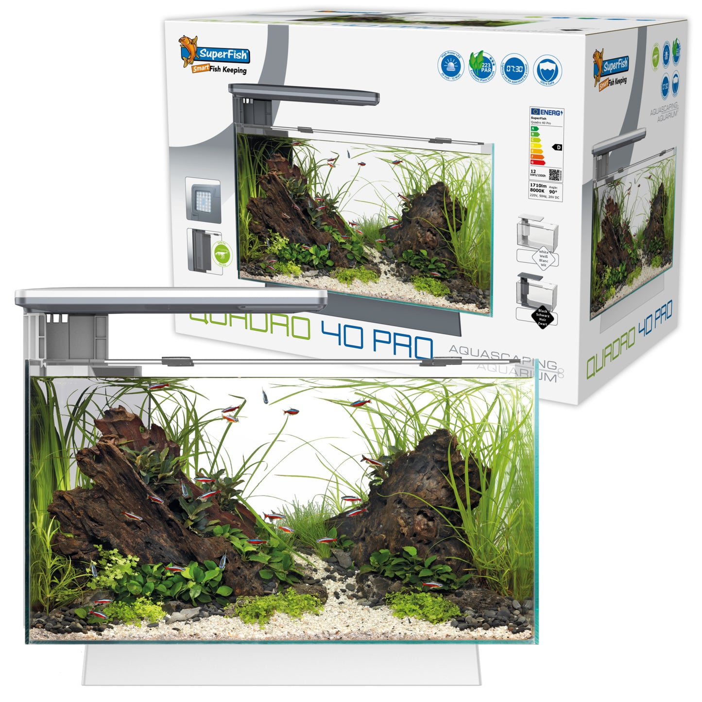 Superfish Quadro 40 Multi-Colour LED Aquarium