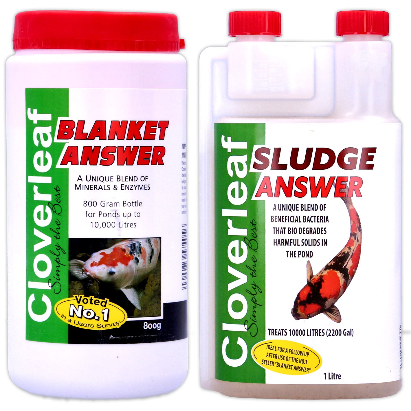 Cloverleaf Blanket & Sludge Answer Blanketweed Pond Weed Water Treatment Bundle