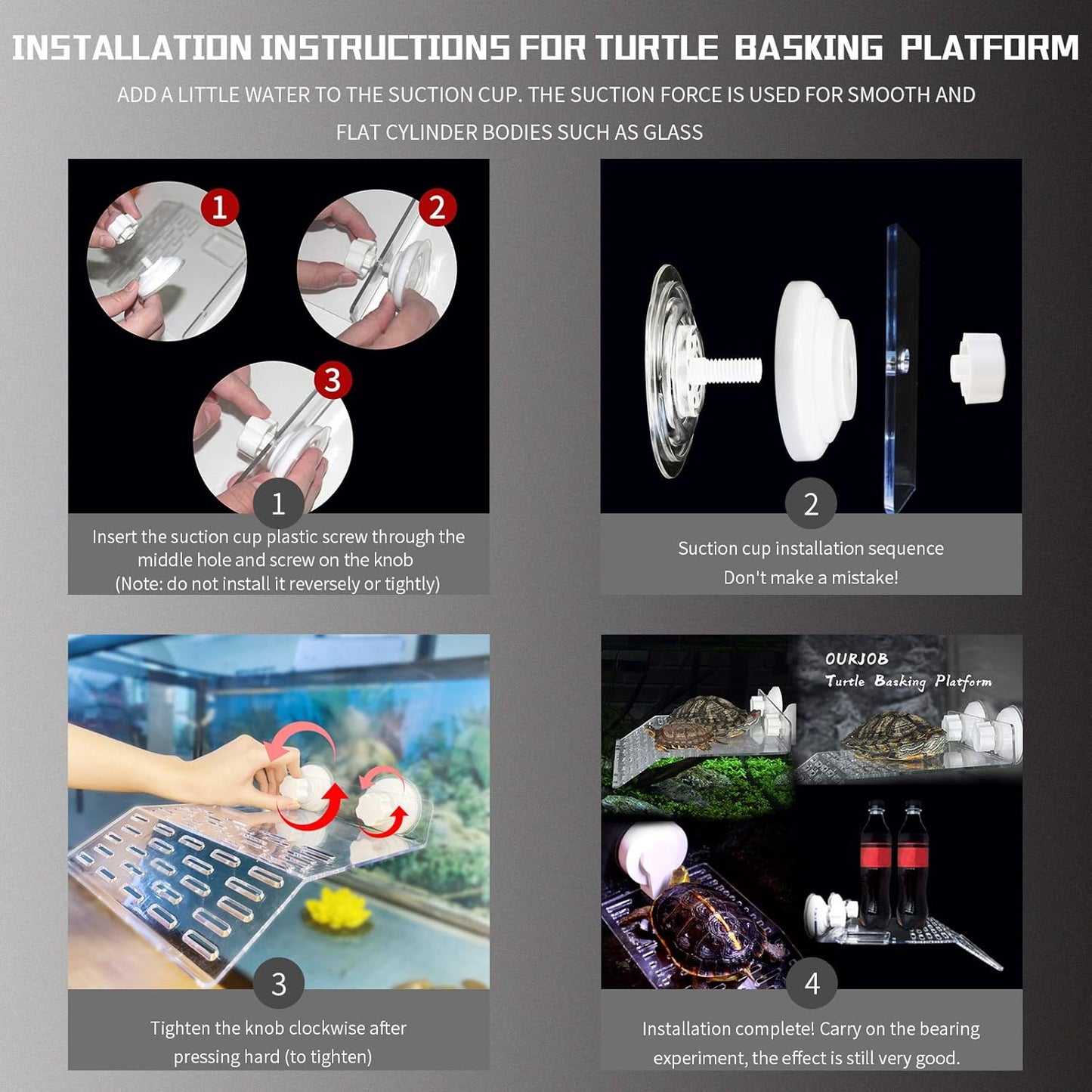 GigaClimb Reptile Hanging Acrylic Turtle Climb Platform
