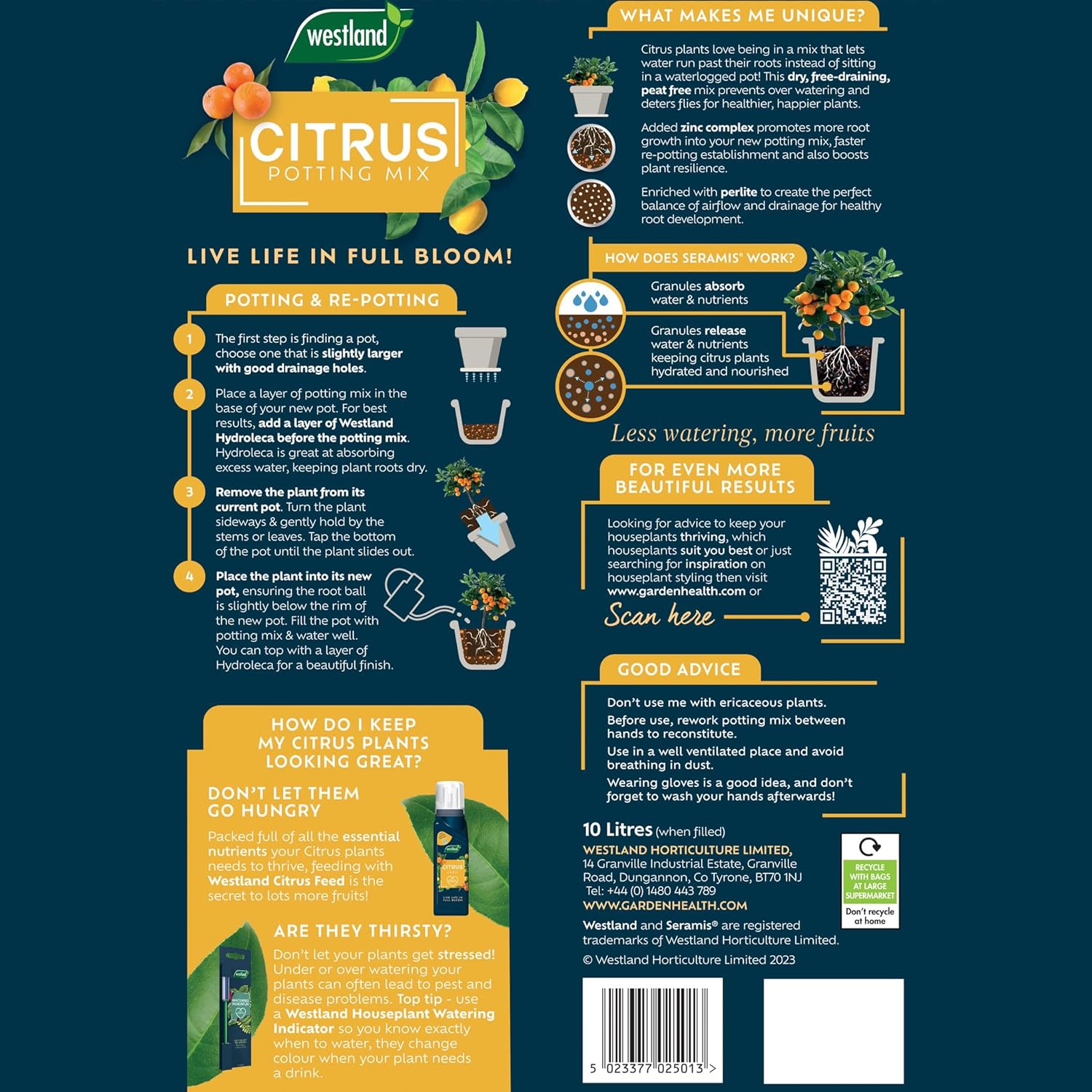 Westland Citrus Potting Mix Peat Free 10L