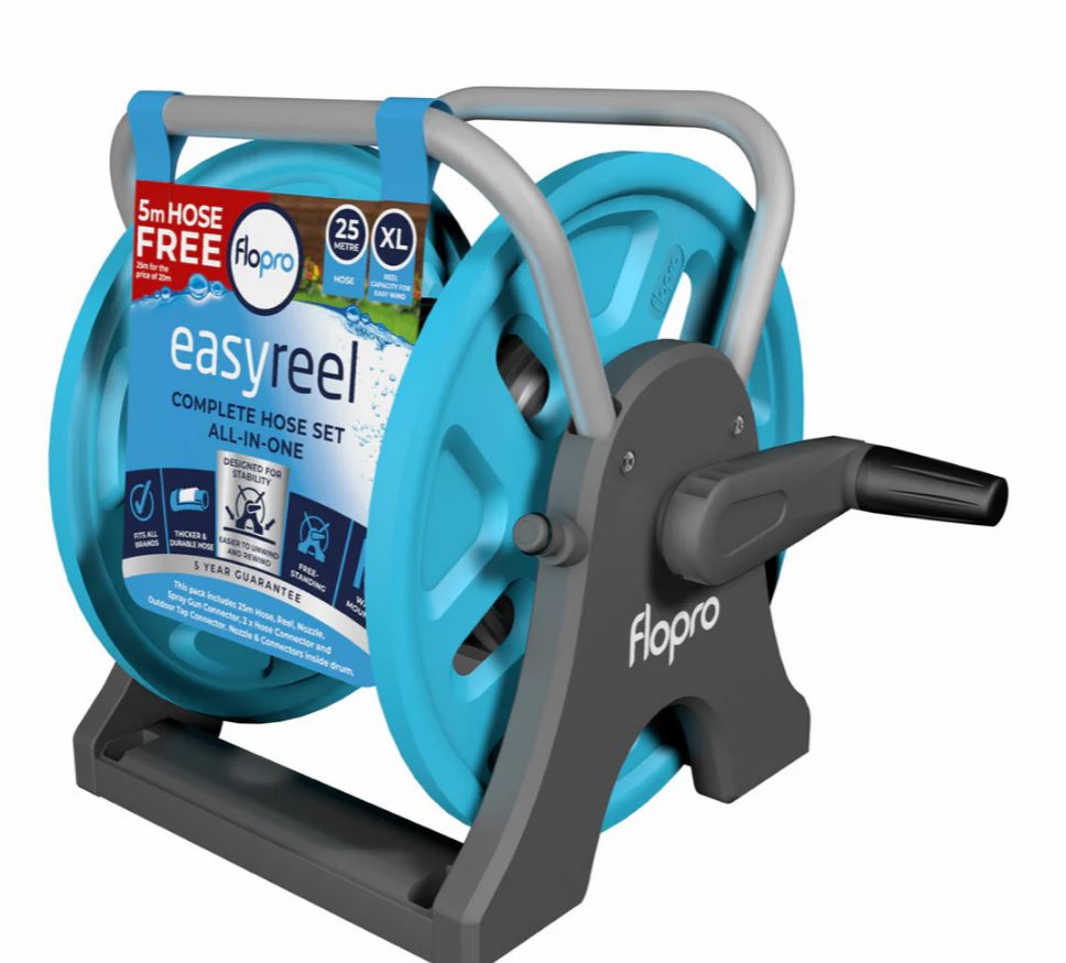 Flopro NeverKink EasyReel 25m Hose Reel Set