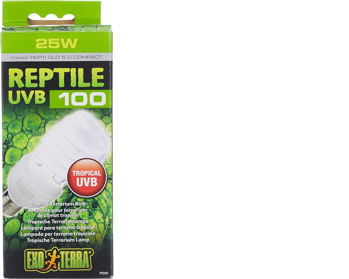 Exo Terra Reptile White UVB 100 Tropical Terrarium Bulb 13W and 25W