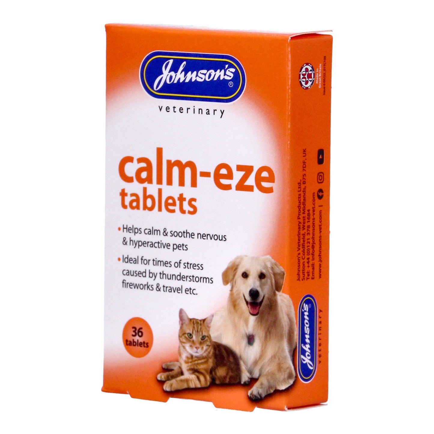 Johnson's Calm Eze Hyperactive Pets Tablets Suitable for Cats & Dogs, 36 Tablets
