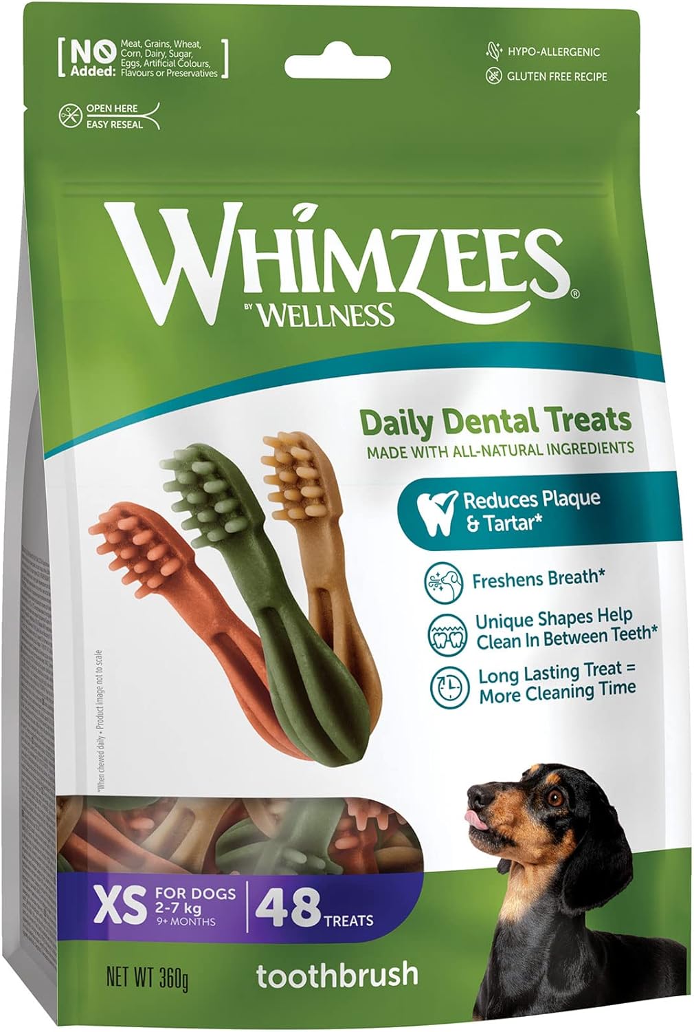 Whimzees Natural Daily Dog Dental Care Chews Treats – Multi Shapes & Sizes