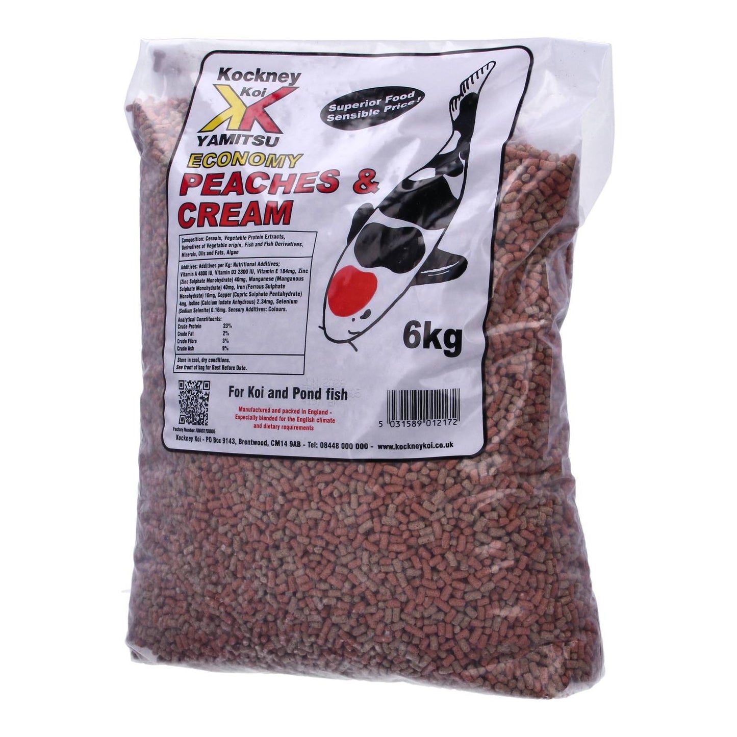 Kockney Koi Peaches & Cream Stix Economy 6kg *Repackaged Grey Bag*