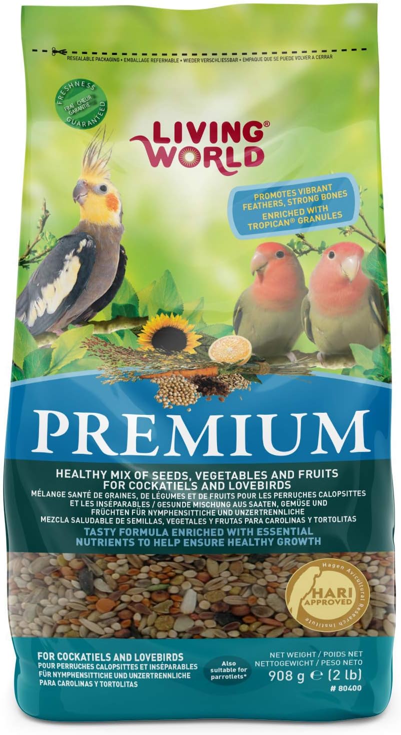 Living World Premium Food for Lovebirds/Cockatiels 908g