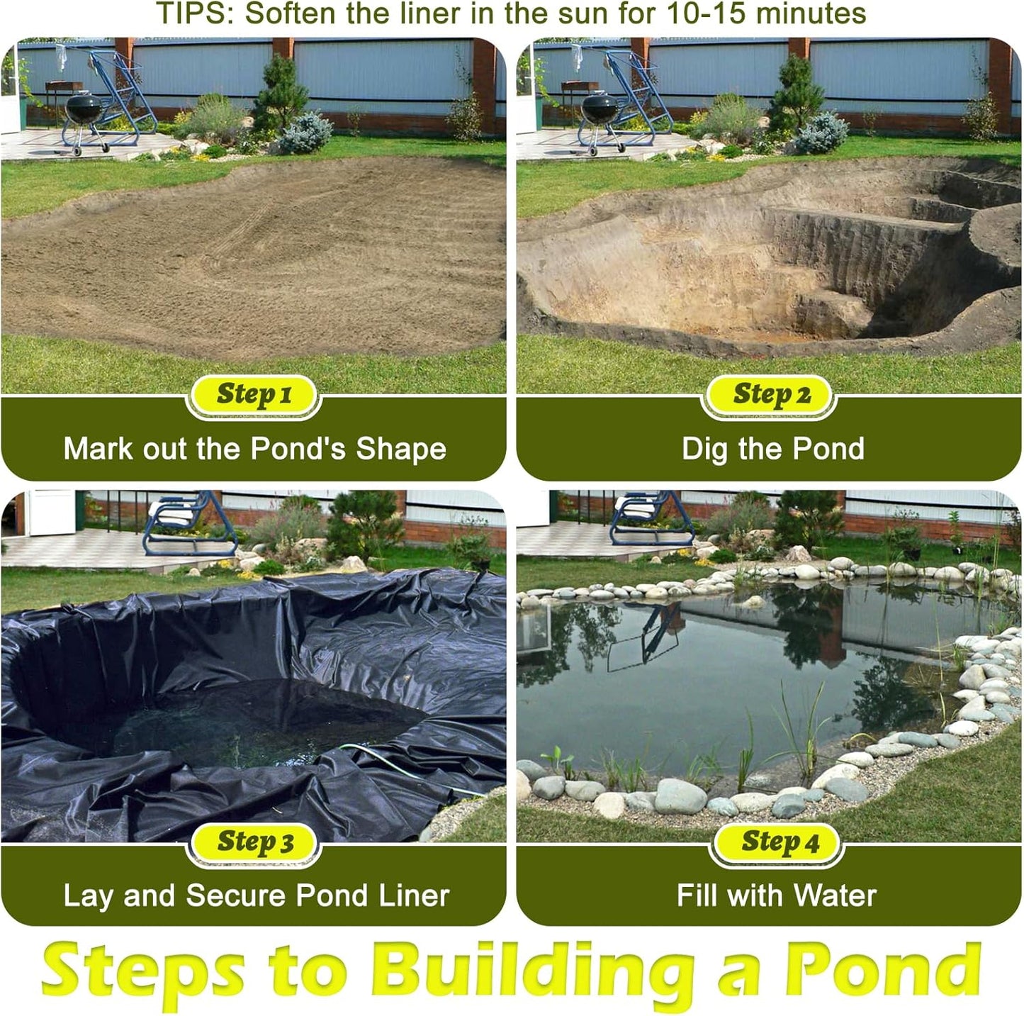 Bermuda Garden Outdoor PVC Pond Liners