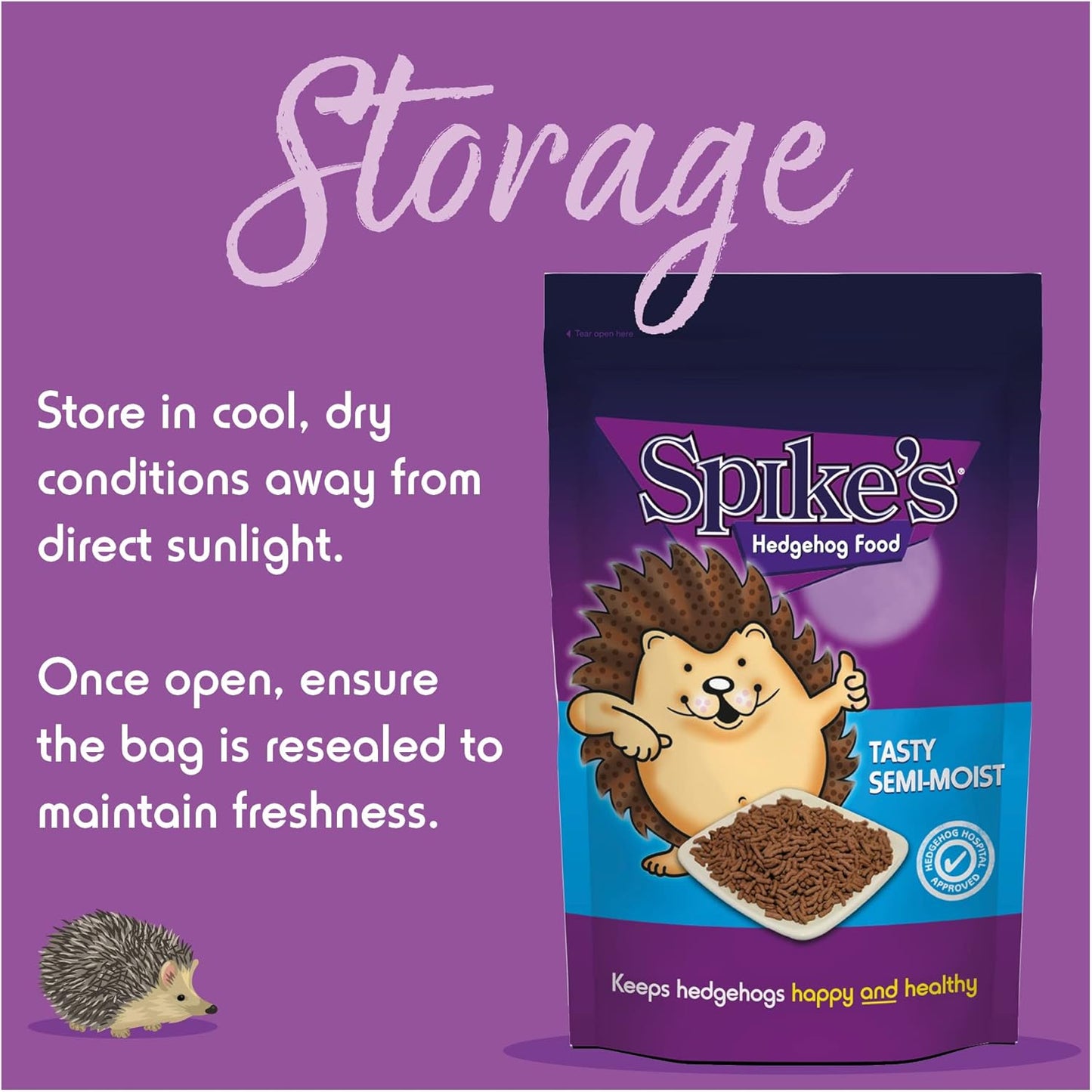 SEMI MOIST HEDGEHOG FOOD Spikes Tasty Feed Animal Hog Meal