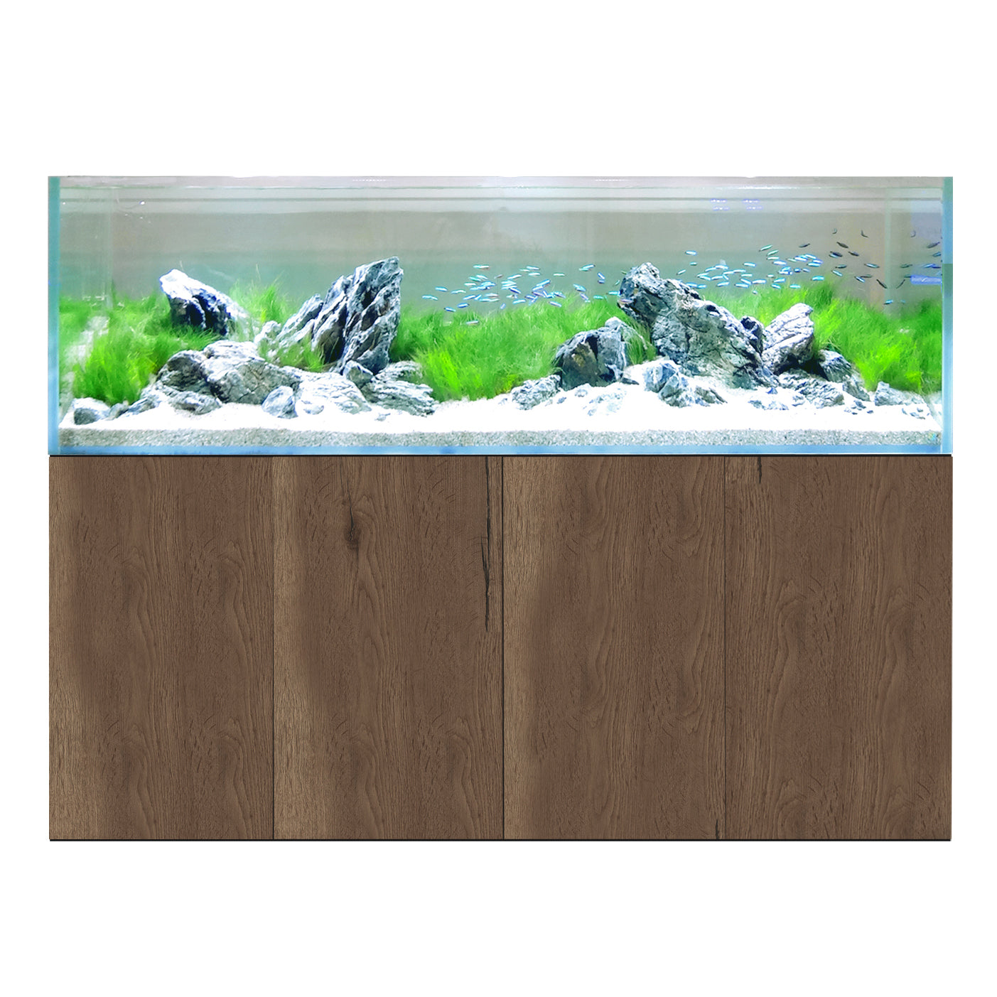 D-D Aqua-Pro Reef 1800 Tank & Cabinet (Tobacco Oak)