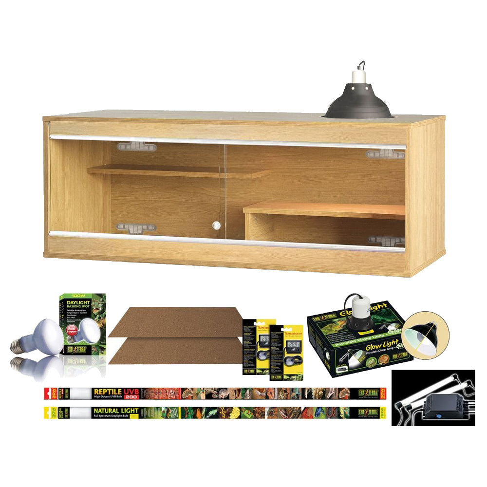 Vivexotic Viva Bearded Dragon Oak Vivarium & Cabinet Starter Kit